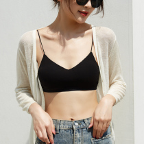 Vest-style thin shoulder straps small chest anti-walking beautiful back summer thin underwear girls no steel rings bandeau chest-wrapped bra