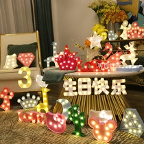 Happy birthday LED decorative lights glow cartoon lights for children and girls