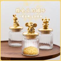 Bottles of golden peas storage bottles star glass bottles wishing star bottles mini gold storage jars sugar jars