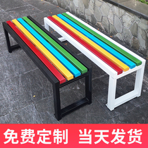 Outdoor lounge chair Park chair Row chair Leisure bench Anti-corrosion wood bench Square court rest bench