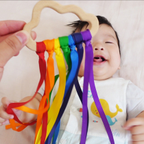 Mon Early Teach Toy Teaching Aids Color Red Ribbon Ribbon 1cm thread with Dancing Bracelet Music Rhythmic Visual Hair