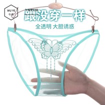 Panties Ladys oversized lace mesh full transparent hip lift seductive sexy cutout fat MM hot girl briefs 815