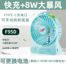 Gongtian fan fast charging large wind portable desktop small electric fan mini handheld banana fan F95D