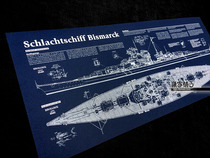 Third Reich German Battleship Bismarck (2)Battleship German Blueprint poster decorative painting