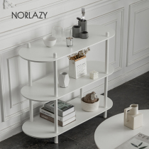 Net red ins wind white storage shelf Household small household living room solid wood multi-layer bookshelf Floor-to-ceiling display rack