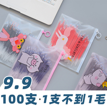 100 pack 0 5mm neutral refill Black Signature Pen core water pen full needle tube blue back hipster Red teacher barrel carbon wholesale for students wholesale