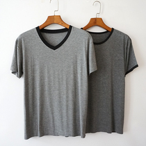 Pajamas mens summer thin short-sleeved pullover can wear Ice Silk Loose large size home clothing casual jacket single piece