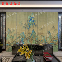  Custom modern Chinese style light luxury embroidery hard bag TV background wall Sofa living room bedroom leather soft bag background wall