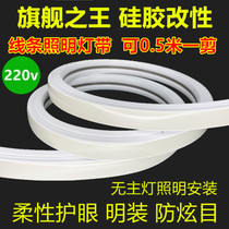 LED220v super bright silicone linear light Atmosphere light slot bendable flexible waterproof embedded linear light belt