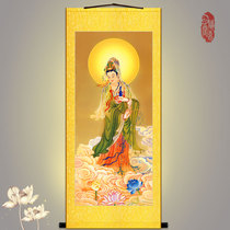 Avalokitesvara high-definition Guanyin Bodhisattva Buddha statue hanging painting Buddhist knot painting decorative painting scroll painting custom