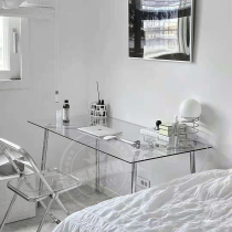Nordic living room glass long desk household rectangular Workbench metal strip office work table learning table