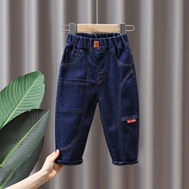 Boy Jeans Spring Autumn 2022 New Middle Boy Spring Clothes Boy Tide Handsome Boy Pants Spring style Childrens pants Spring Festival