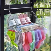 Anti-theft net adhesive hook drying rack window external window artifact balcony non-perforated window frame telescopic rack drying Rod shoe rack