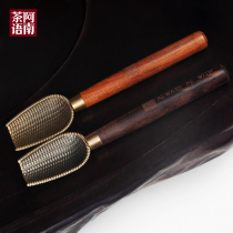Anan tea language ebony tea spoon teaspoon tea ceremony kung fu tea set pure copper accessories zero with tea making tools