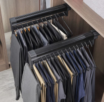 Pants rack slide rail household wardrobe rail storage hanger telescopic multifunctional multi-layer folding pull-out trouser clip