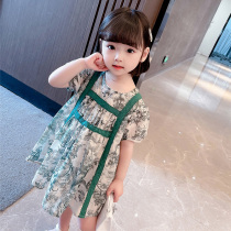 Girls summer dress summer 2021 New Net Red children girl baby girl foreign style thin summer dress