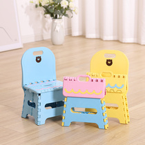 Yingxin childrens small stool folding low stool portable home back chair round plastic bench outdoor light horse