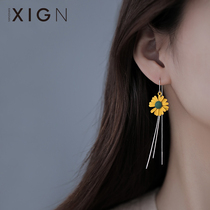 XIGN Daisy Earline Pure Silver Ear Ring Brief Ear nail streaming Suear pendant women 2021 new wave 2021 2022