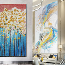 Art mural Personalized custom mosaic cut painting puzzle parquet background wall entrance painting decorative painting Tile net red