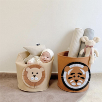 Children's toy storage basket Nordic wind thickened felt lion elephant baby dirty clothes basket sundries storage box
