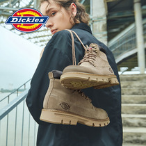 Dickies martin boots men's winter plus velvet warm English wind wear-resistant high-top tooling boots short cotton shoes