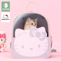 Cat Bag Out-Portable Large Capacity Cat School Bag Kitty Double Shoulder Backpack Cat Cage Space Cabin Cat Box Pet Supplies