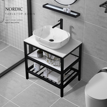Nordic Balcony washbasin Floor-to-ceiling ceramic washbasin Bathroom bracket washbasin Small household sink