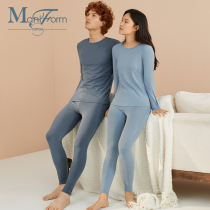 Manny Fen Cotton Quality Living Cotton Mo Round Neckline Long Sleeves Long Pants Anti-Chill Suit Suit Men And Womens Underwear Autumn Winter AX