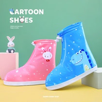 Childrens rain shoe cover waterproof non-slip thick wear-resistant shoe cover for boys and girls in rainy weather Children silicone foot cover
