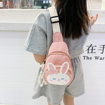 Childrens fanny pack fashion personality girl Korean version chest bag Children outdoor small backpack Mens and womens childrens tide small crossbody bag bag