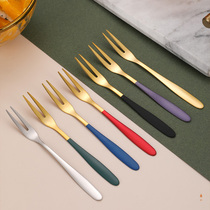 Fruit fork creative cute 304 stainless steel moon cake fork sweet fork cake fork cake fork Nordic 7 set fruit sign