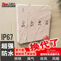 RENZHEN serious super waterproof and moisture-proof four open universal dual machine air warm bath switch 16A White K