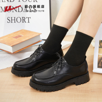 Back Force Small Leather Shoes Women Inglust Style 2022 Spring New Thick Bottoms Lefu Shoes Black Retro Day Ensemble JK Small Crowdsourced Shoes