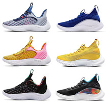 Curry 9 Generations UA Basketball Mens Shoes Sesame Street Joint Curry 8 Platinum Black Color Blue Yellow Powder Full Star Real Fight Female