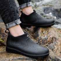 New German wear-resistant rain shoes mens short tube low-top rubber shoes waterproof overshoes fishing car wash water shoes non-slip rain boots