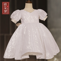 Baby dress female baby birthday princess dress 2021 summer girl suit foreign air puffy gauze small skirt