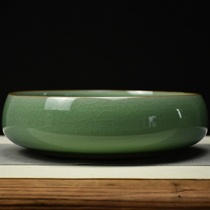 Green Porcelain Ashtrays Ceramic Creative Chinese Versatile Retro Pen Wash Tea Wash Home Office Swing Piece