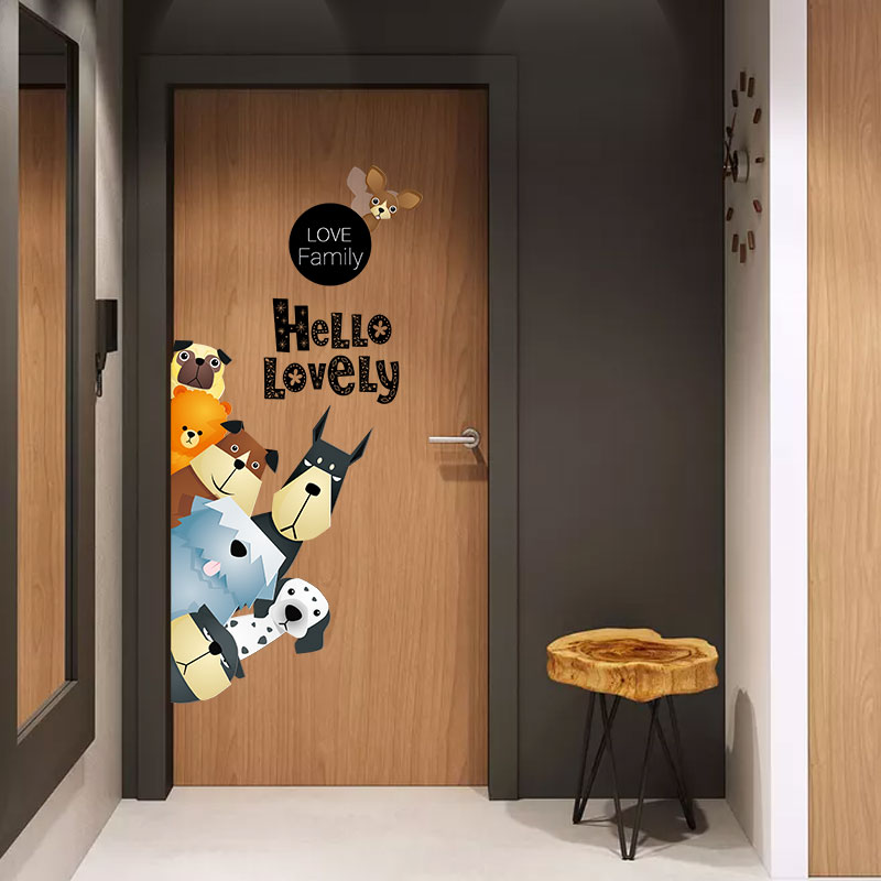 漫画のドアステッカー子供部屋寝室の壁のステッカー冷蔵庫教室オープニング装飾装飾玄関ドア美化