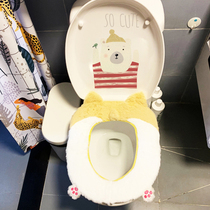 Cartoon Toilet Sticker Full Sticker Toilet Lid Decoration Stickers Cartoon Cute Waterproof Funny Creative Bathroom Sit Poop Applid