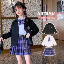  Girls jk uniform set Autumn college style Childrens Japanese e-sports girl jk genuine foreign style primary school student outfit Autumn