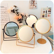 ins small mirror office desktop can stand desktop home small dressing table style advanced sense Net red makeup mirror