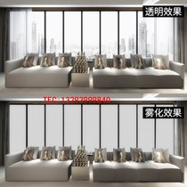 Intelligent dimming glass film inquiry room color changing meeting room hotel atomized glass window electroplating electronic control administrative unit