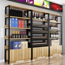 Floor wine rack fashion wine shop steel wood rack custom storage rack supermarket display rack commercial display cabinet red wine rack