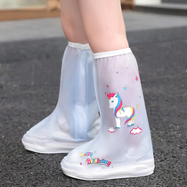 Rain shoe covers for children waterproof boys and girls in rainy days non-slip thickening and wear-resistant summer students rain shoes high foot cover