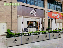 Commercial Street outdoor flower box enclosure wrought iron road partition flower trough plant planting box flower bed combination flower box flower stand
