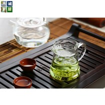 Glass Road cup thickened heat-resistant office simple green tea breener with filter integrated tea cup Crescent male Cup