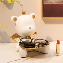 Creativity hooks into the door entrance to the house Entrance Key Rack Shelve Shelf containing home Decorative Products Bear Pendulum with light extravagance