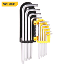 Del tool 9-piece metric long medium hole plum blossom type rice alloy Allen wrench set DL2177