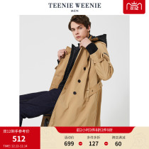 TeenieWeenie Bear Mens Spring Korean Fashion Temperament Casual Detachable Hooded Tan Coat Jacket