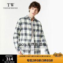 TeenieWeenie Cubs Mens Winter 2021 New Long Sleeve Plaid Shirt Business Leisure Loose Tide